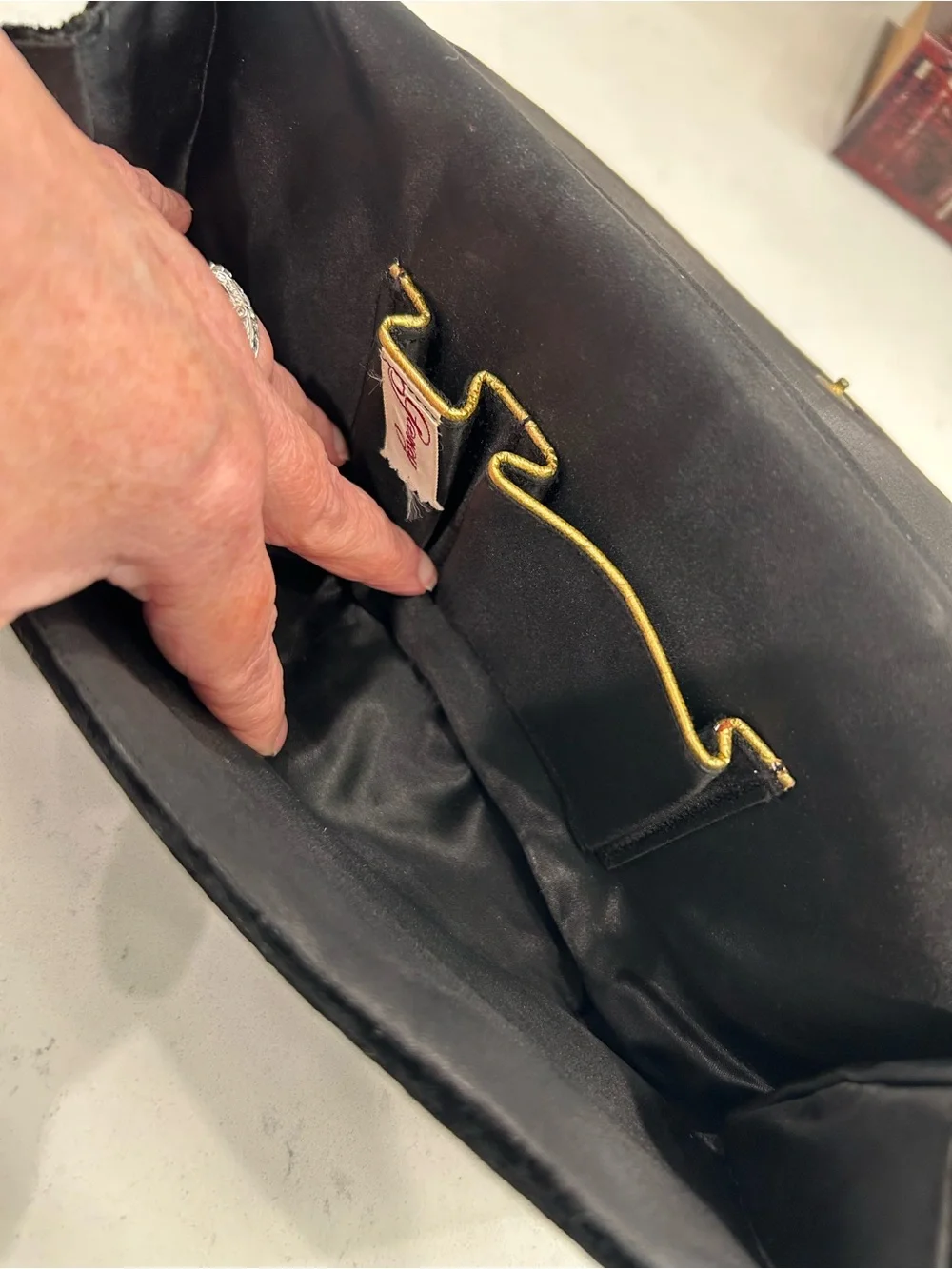Vintage 40-50s Black Velvet Flap Clutch - Classic